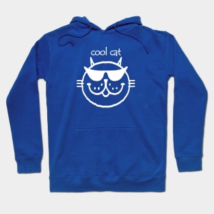 cool cat (white outline) Hoodie